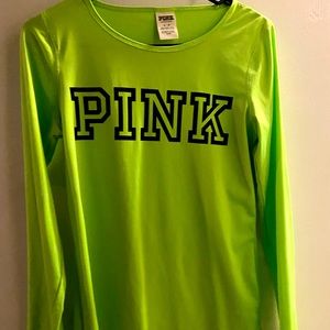Long sleeve neon green workout shirt